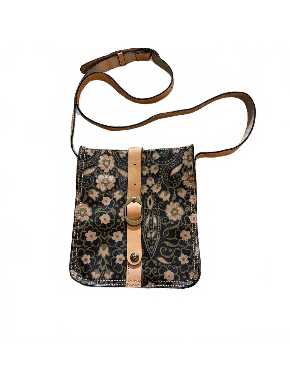 PATRICIA NASH Venezia Boho Flowered Paisley‎ Italian Leather Cross Body Bag
